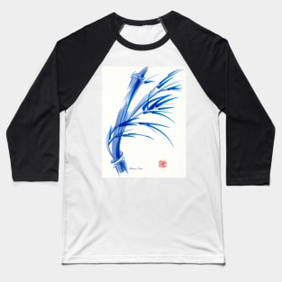 "Wind"  blue sumi-e ink wash painting Baseball T-Shirt